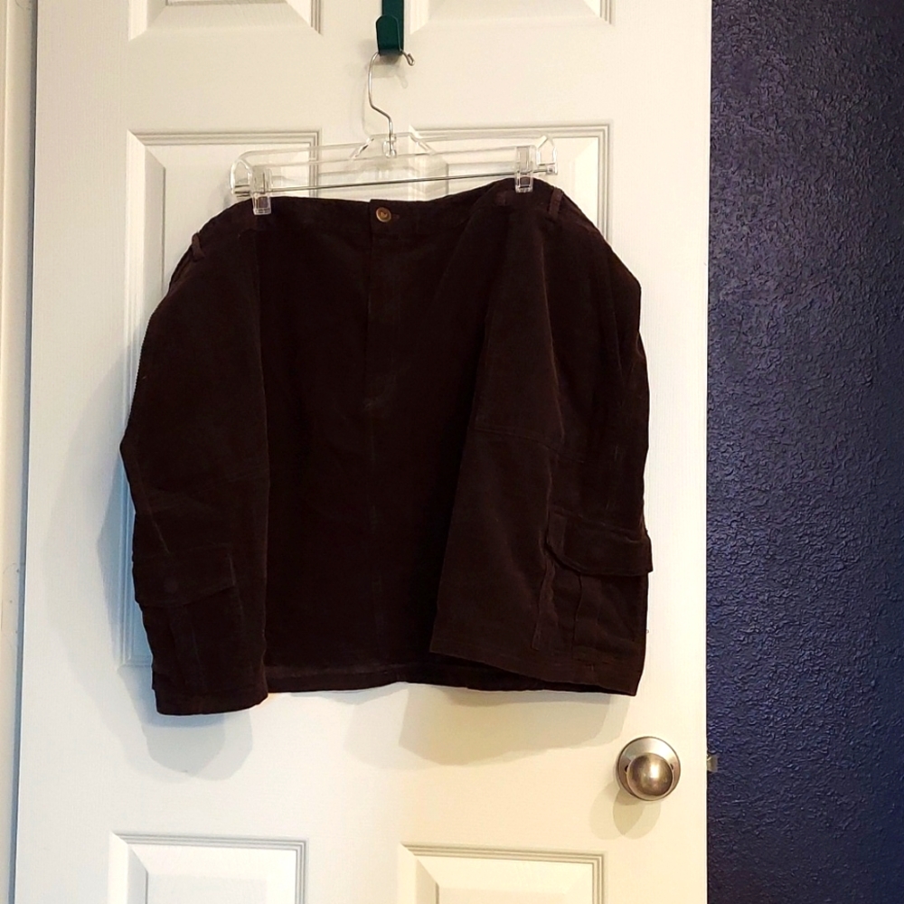 Rich Chocolate Corduroy Mini Skirt